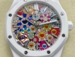 Audemars Piguet Royal Oak 15500 41mm White Ceramic Classic Octagonal Bezel Tapisserie Dial White Ceramic Strap - Image 4