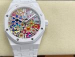 Audemars Piguet Royal Oak 15500 41mm White Ceramic Classic Octagonal Bezel Tapisserie Dial White Ceramic Strap