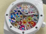 Audemars Piguet Royal Oak 15500 41mm White Ceramic Classic Octagonal Bezel Tapisserie Dial White Ceramic Strap - Image 7