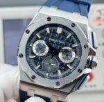 Royal Oak 43mm 26420 SS LSF Blue Dial/hands On Blue Rubber Strap 4401 Super Clone - Image 2