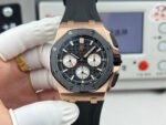 ROYAL OAK 43MM 26420 RS LSF BLACK DIAL ON BLACK RUBBER STRAP 4401 SUPER CLONE