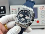 Royal Oak 43mm 26420 SS LSF Blue Dial On Blue Rubber Strap 4401 Super Clone - Image 4