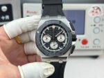 Royal Oak  43mm 26420 Black Ceramic LSF Black Dial On Black Rubber Strap 4401 Super Clone