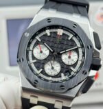 Royal Oak  43mm 26420 Black Ceramic LSF Black Dial On Black Rubber Strap 4401 Super Clone - Image 3