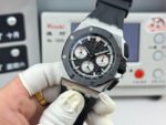 Royal Oak  43mm 26420 Black Ceramic LSF Black Dial On Black Rubber Strap 4401 Super Clone - Image 4