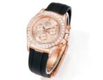 Daytona 116598 C1F 1:1 Best Replica Diamond-set Rose Gold Dial Black Rubber Strap Movement 4131 - Image 5