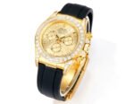 Daytona 116598 C1F 1:1 Best Version Diamond-set Gold Dial Black Rubber Strap 4131 - Image 2