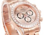 Daytona 116598 C1F 1:1 Best Replica: Diamond-set Rose Gold Dial with Black Eyes Rose Gold Strap Movement 4131 - Image 4