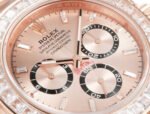 Daytona 116598 C1F 1:1 Best Replica: Diamond-set Rose Gold Dial with Black Eyes Rose Gold Strap Movement 4131 - Image 3