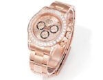 Daytona 116598 C1F 1:1 Best Replica: Diamond-set Rose Gold Dial with Black Eyes Rose Gold Strap Movement 4131 - Image 5