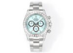 Daytona 116598 C1F 1:1 Best Replica: Diamond-set Ice Blue Dial 904L Stainless Steel Bracelet Movement 4131