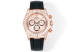 Daytona 116598 C1F 1:1 Best Version Diamond-set Rose Gold Dial with Black Eyes Black Rubber Strap Movement 4131