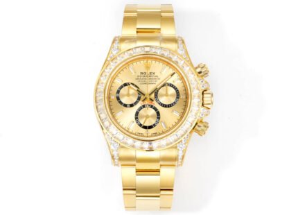 Daytona 116598 C1F 1:1 Best Version Diamond-set Gold/Black Dial Gold Strap Movement 4131