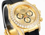 Daytona 116598 C1F 1:1 Best Version Diamond-set Gold/Black Dial Black Rubber Strap Movement 4131 - Image 4