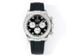 Daytona 116598 C1F 1:1 Best Version Diamond-set Black Dial Black Rubber Strap Movement 4131