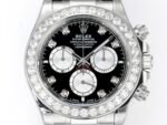 Daytona 116598 C1F 1:1 Best Version Diamond-set Black Dial Black Rubber Strap Movement 4131 - Image 2