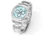 Daytona 116598 C1F 1:1 Best Replica: Diamond-set Ice Blue Dial 904L Stainless Steel Bracelet Movement 4131 - Image 5
