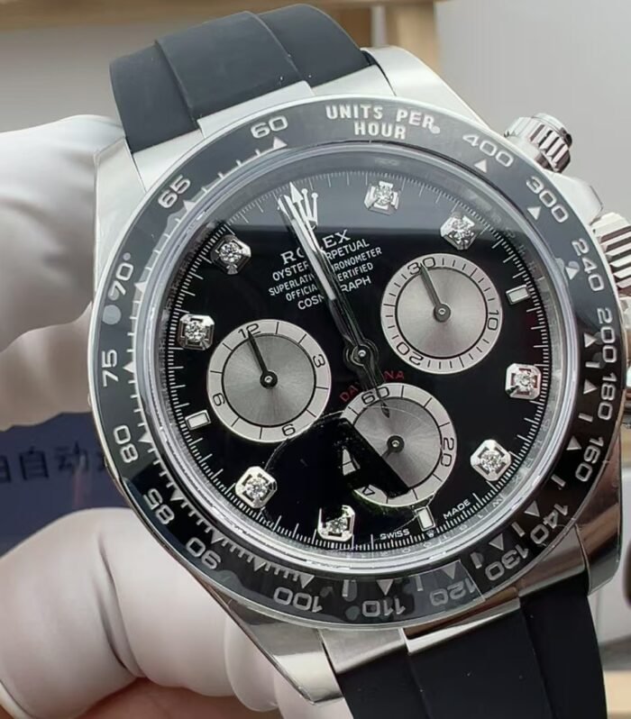 Daytona 126519 Gain Weight VSF 1:1 Best Edition Black Dial Silver Subdial Diamond Marker on Oysterflex Strap DD4131