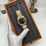 Date/Day of the Week 128239 Weight Increase QF 1:1 Best Version Black Dial Gold Strap - Image 5