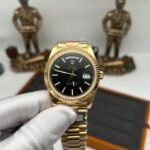 Date/Day of the Week 128239 Weight Increase QF 1:1 Best Version Black Dial Gold Strap - Image 2