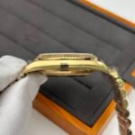 Date/Day of the Week 128239 Weight Increase QF 1:1 Best Version Black Dial Gold Strap - Image 7
