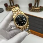 Date/Day of the Week 128239 Weight Increase QF 1:1 Best Version Black Dial Gold Strap - Image 3