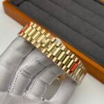 Date/Day of the Week 128239 Weight Increase QF 1:1 Best Version Black Dial Gold Strap - Image 9