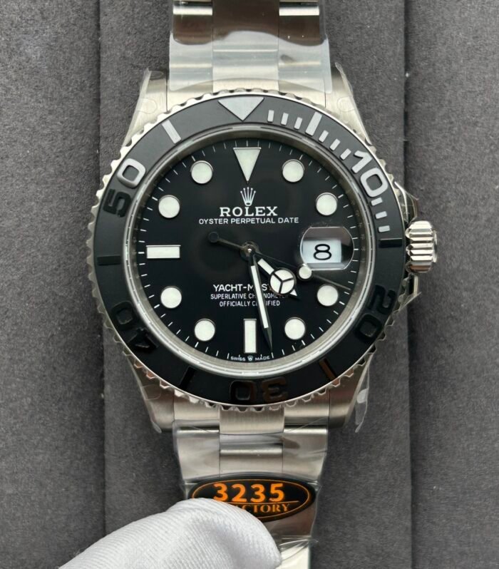 Yacht-Master 226627 Titanium QF 1:1 Best Edition Black Dial On Titanium Bracelet 3235