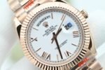 Date/Day 40mm OKF White dial Rose gold case Roman numeral markers 904L stainless bracelet 3255 movement - Image 6