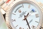 Date/Day 40mm OKF White dial Rose gold case Roman numeral markers 904L stainless bracelet 3255 movement - Image 4