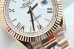 Date/Day 40mm OKF White dial Rose gold case Roman numeral markers 904L stainless bracelet 3255 movement - Image 5
