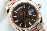 Date/Day 40mm OKF brown dial rose gold case T diamond marker 904L bracelet 3255 movement - Image 5