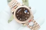 Date/day 40mm OKF Brown dial Rose gold case Roman numeral markers 904L bracelet 3255 movement - Image 6