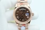 Date/day 40mm OKF Brown dial Rose gold case Roman numeral markers 904L bracelet 3255 movement