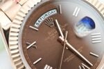 Date/day 40mm OKF Brown dial Rose gold case Roman numeral markers 904L bracelet 3255 movement - Image 3